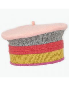 Beret - Pink with Pattern