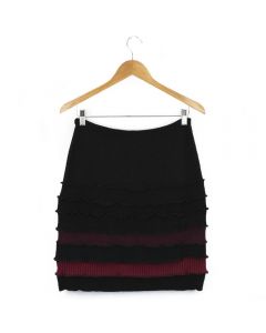 Banded Skirt - Black with Red