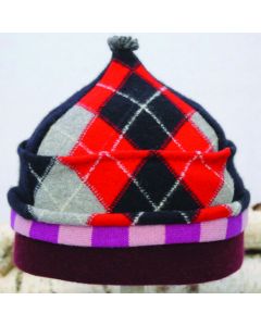Onion Hat ON8260 Navy Blue & Red Argyle w/ Grey